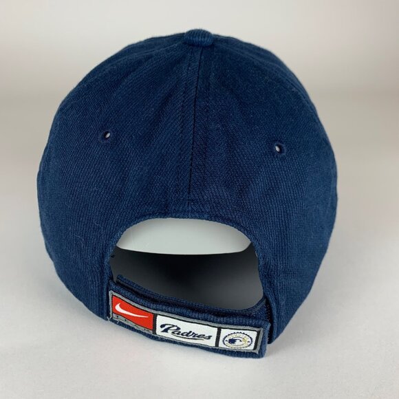 San Diego Padres MLB Vintage Navy Blue Nike Strapback Adjustable Hat - Picture 3 of 5